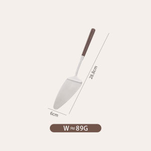 JustLiving 1Pc Walnut Handle Kitchen Utensils Set with Stainless Steel Head for Cooking Natural Wooden Handle Cooking Utensils Serving Spoon/ Cake Scoop/ Frying Spatula /Cake Scoop