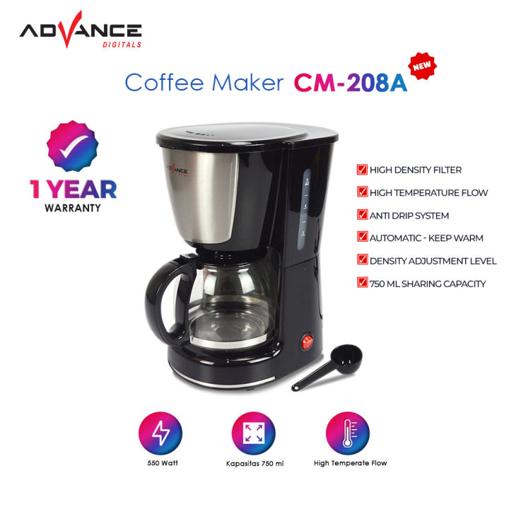 ADVANCE COFFEE MAKER CM-208A MESIN KOPI LISTRIK COFFEE MAKER ADVANCE ...