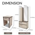 Maline Bella Dressing Table White Wash. 