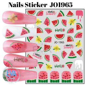 Sticker Dán Móng Tay 3D Dạng Decal Dán Móng Chống Nước Joyful Nails  Hoạ Tiết Dứa Hấu Hello Summer Warter Melon Nail Art Sticker JO1965