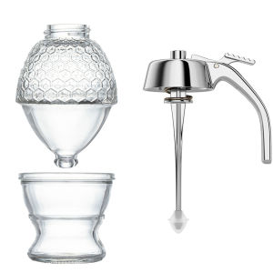 200ml No Drip Honey Dispenser Honeycomb-Style Syrup Server and Bee-Themed Storage Jar
