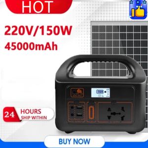 Portable Power Station Solar Generator Power Bank 220v 150w Large Capacity Emergency Backup Outdoor Home Charging