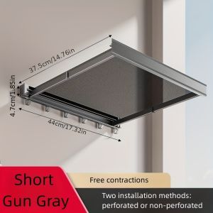 1pc Invisible Folding Balcony Net Cloth Drying Rack Aluminum Space-Saving Retractable Laundry Rack No Drilling Required Indoor Bathroom Door Back Multi-Functional Storage Shelf