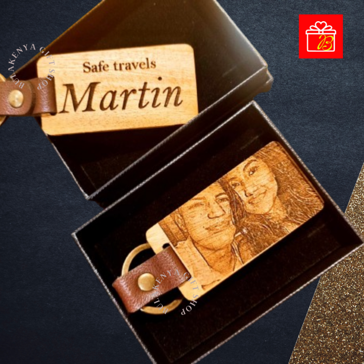 Personalized Laser Engraved Wooden Keychain Gift Idea Souvenir
