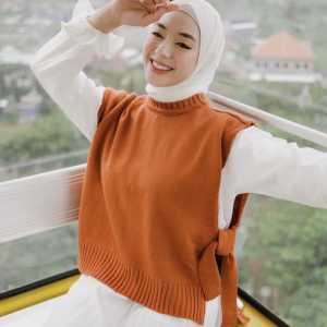 ROMPI TALI / ANDIN VEST RAJUT / ILLO VEST KNIT OUTER HIJAB OOTD / ATASAN WANITA TERBARU KEKINIAN
