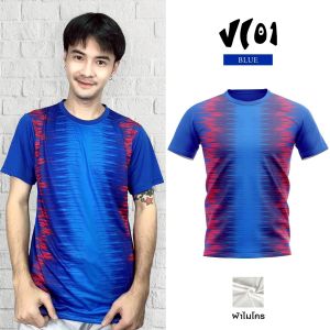 Victory รุ่น VL01 เสื้อคอกลมพิมพ์ลาย เสื้อฟุตบอล เสื้อกีฬา ผ้าไมโคร VL01