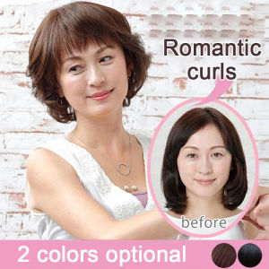 short curly wig For middle-aged and elderly people (gray hair covering artifact)
