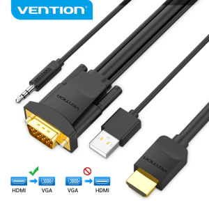 Vention HDMI to Vga Cable HDMI Male to Vga Cable Converter Cord Audio Video 1080P Voor PC TV Box Projector HDMI Vga Cable