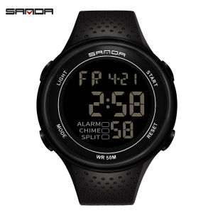 SANDA Fashion Brand Mens Watches Led Digital Clock Luxury Electronic Watch Multifunctional Luminous Calendar Waterproof Sport Wristwatches