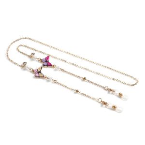 NUBE Ngọc trai Dây đeo kính đọc sách loại Bướm Dây treo kính Di động Phụ Kiện Kính Mắt Dây đeo kính râm Phụ nữ