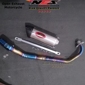 Knalpot Ahm Jupiter Mx 135 leher Two tone