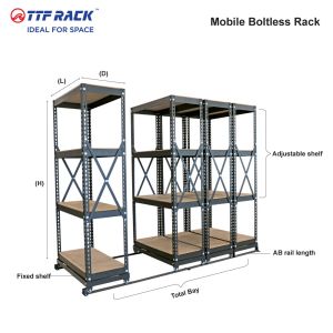 Klang Valley Mobile Boltless Rack Pre-order with Wheel Rak Roda Office Organizer Rack Rak Besi Serbaguna