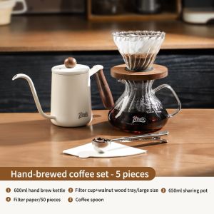 Bincoo Coffee Dripper Set Hand-brewed Coffee Pot Glass Sharing Pot Filter Cup coffee utensil set household brewing filter pot