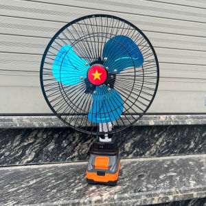 Quạt chạy Pin 11 inch Staker SK-X20-FAN551 Lồng Sắt - Cánh Sắt Có Đảo Chiều - Vừa chạy pin vừa chạy điện Cổng sạc USB