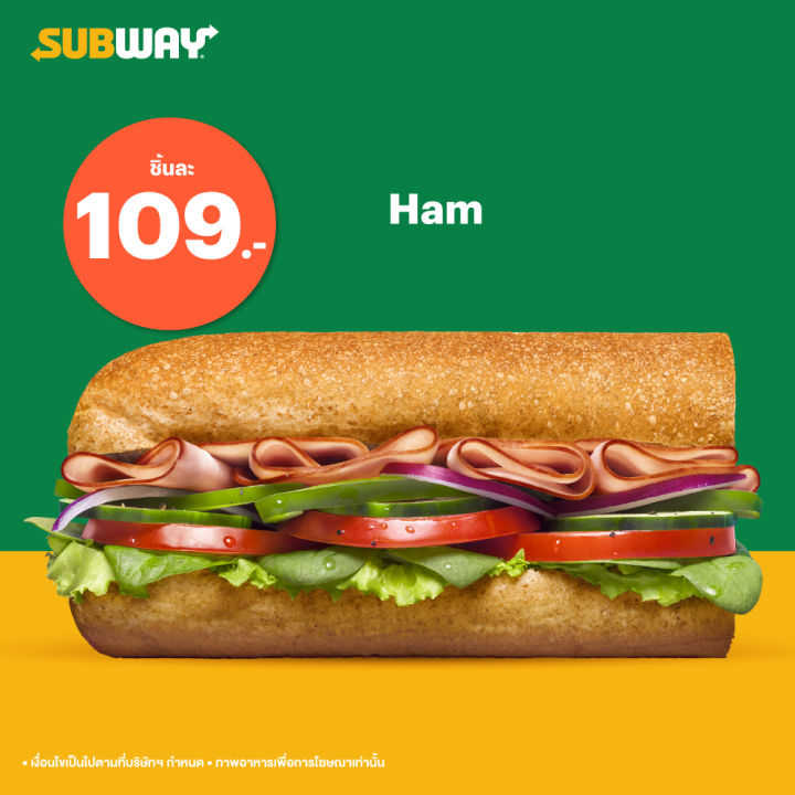 [EVoucher] Subway Ham sandwich 6" / แซนด์วิช แฮม ขนาด 6 นิ้ว Lazada
