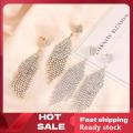 🚚【Local Express Delivery】🚚 S925 silver needle Classic Shiny Crystal Earrings Ladies Exaggerated Long Earrings Tassels Rhinestone Earrings Fashion Korean Ea. 