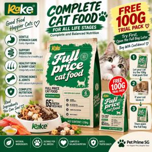 KAKE High Protein Cat Food 1.25KG + FREE 100G Trial | Freeze-Dried Chicken & Krill | Gut Care | All Life Stages