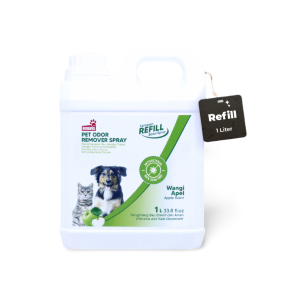 NOVAMOS REFILL Penghilang Bau Pesing Kotoran Binatang Kucing Anjing - Wangi Apel 1 Liter - Apel