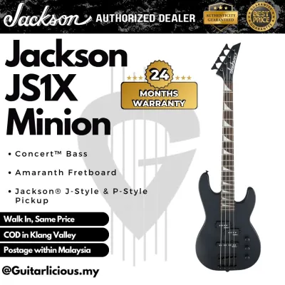 Jackson JS Series Concert Bass Minion JS1X Guitar Amaranth FB - Satin Black