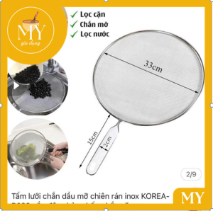 Lưới đậy chảo inox chống văng dầu mỡ có tay cầm tiện lợi khi sử dụng