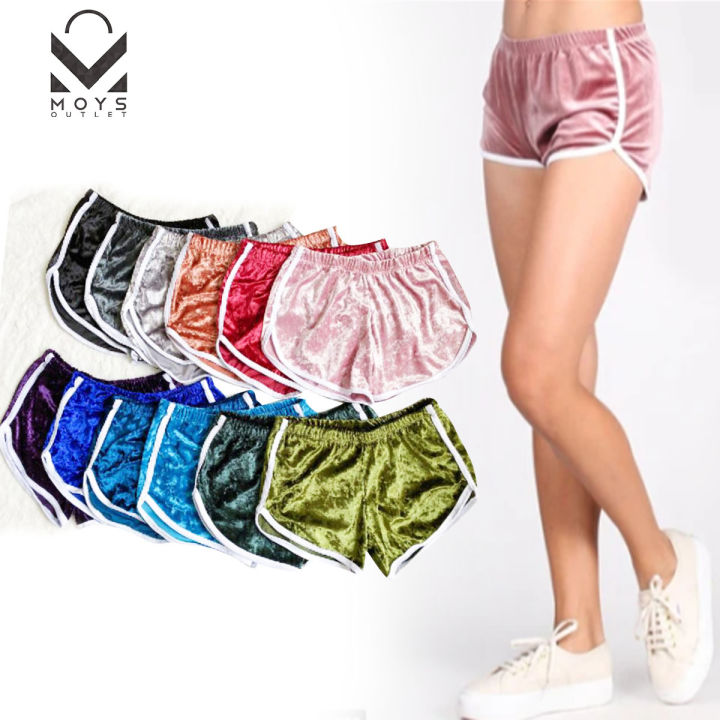 ladies shorts velvet dolphin shorts
