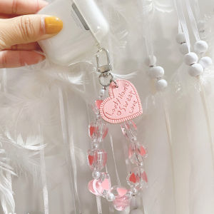 LYM Love Heart Lanyard Anti-Lost Bracelet For Mobile Phone Case Wrist Strap Car Keychain Cute Phone Charm