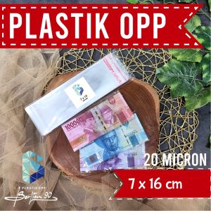 Plastik OPP 7x16cm 20 Micron Seal Lem – Kemasan Money Bouquet / Buket Uang / Money Cake (Isi 100 pcs)