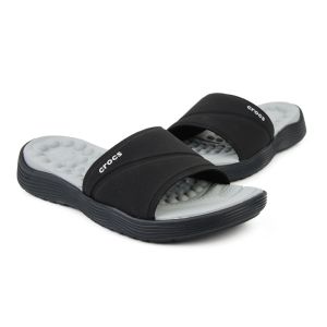 Giày dép crocs chuẩn xịn chống hôi chân nhựa tế bào êm mềm dẻo bền đi mưa lội nước đi biển reviva slide màu đen cho cả nam và nữ