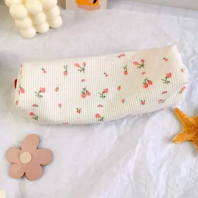 COD Kotak Pensil Large Capacity Pen Bag Motif Love Tahan Air Korean Style Aesthetic Cotton