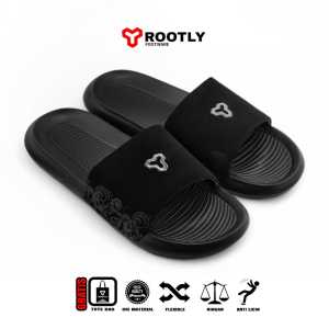 Rootly - Sandal Selop Pria Fullblack Series Skin Polos