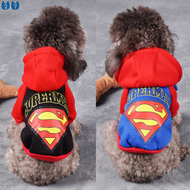 27Pets New Pet Cat Dog Coat Superhero Costume Superman Puppy Pet Hoodie  Coat Small Dog Clothes Dog Winter Clothes Pet Supplies Lazada PH
