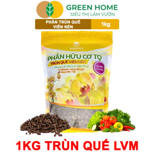 Mua 5 tặng 1 -  Phân Trùn Quế Viên Nén Greenhome Lavamix Bao 1kg Dinh Dưỡng Hữu Cơ Không Mùi Tốt Cho Lan Bonsai Rau Cây Ăn Trái