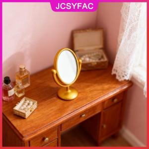 JCSYFAC 1pcs thu nhỏ retro Gương bàn trang điểm cảnh mô hình quy mô 1:12 Dollhouse trang trí nội thất phòng tắm cổ điển phụ kiện búp bê