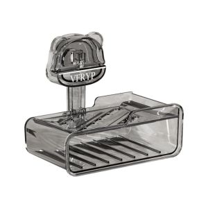 NTSITAR Double Layer Bathroom Soap Box Punch-free Suction Cup Drainage Soap Storage Rack Durable with Sponge Soap Dish Tray for Kitchen Sink