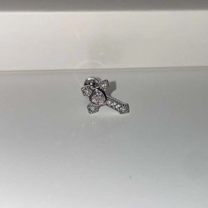 Ganten🍎Anting Salib Punk Anting Baja Titanium Untuk Wanita Anting Zirkon Tidak Beraturan COD