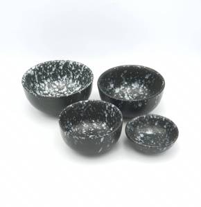 {ลายหิน} ถ้วย ถ้วยซุป ถ้วยเซรามิค ลายหิน สีดำ มีให้เลือก 4 ขนาด ถ้วยน้ำจิ้ม 3.25" ถ้วย 4" 4.5" 5"