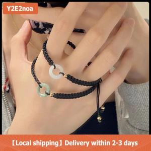 【Local shipping】 Lucky Couple Bracelet Peace Buckle Hand Weaving Bracelet Vintage Girlfriend Birthday Gift