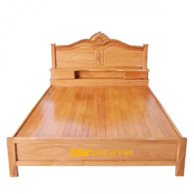 Giường Ngủ Gõ Đỏ Chân Cao Nữ Hoàng Đẹp Giá Rẻ Giường Gỗ Gõ Đỏ 100% Cao Cấp 1m6x2m - 1m8x2m