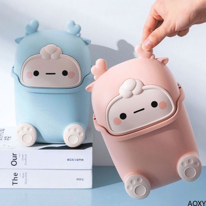 Desk Trash Can Ins Desktop With Lid Trash Can Mini Kawaii Cute Bear