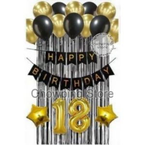 Paket Dekorasi Hemat Tirai Banner Balon Hiasan Backdrop Ulang Tahun