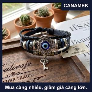 【CANAMEK】 Thổ Nhĩ Kỳ mắt Vòng đeo tay hoa màu xanh da dây cho phụ nữ người đàn ông có thể điều chỉnh quyến rũ bảo vệ phụ kiện cho hàng ngày thời trang mặc