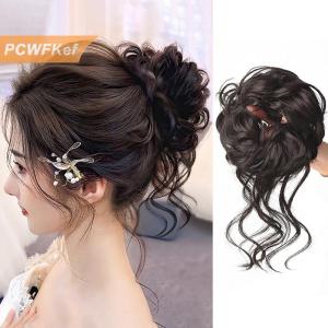 【PCWFKef】 Tổng hợp xoăn Bun lộn xộn Claw chignon Clip đàn hồi tóc scrunchies hairpieces Donut updo tóc miếng đối với phụ nữ