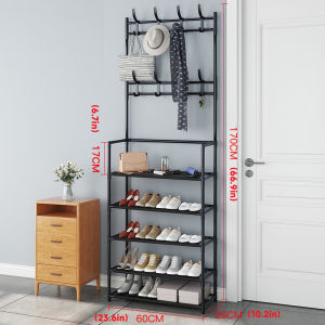 LOOGU 5 Layers Bedroom Floor Simple Coat And Hat Rack Multifunctional Shoe Rack Organizer
