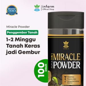 INFARM - Miracle Powder Asam Humat Pupuk 3 In 1 Pembenah Media Tanam Penyubur Daun Dan Memperkuat Batang 120 Gram Asam Humat Serbuk Pupuk Penggembur Tanah Nutrisi Tanaman Pupuk Tanah Pupuk Bubuk Hitam Miracle Powder Infarm Pupuk Infarm Nutrisi Tanaman