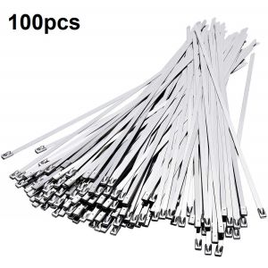 100pcs Kabel Tie Zip Ties Stainless SS304 Kabel Ties 60cm Kabel Ties Klem Wrap Knalpot Exhaust Clamp