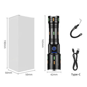High Power Flashlight 10000 Ultra Powerful Torch Usb Rechargeable Led Lamp Fluorescence Army Tactical Flashlight Hunting