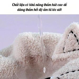 Khăn Gội Đầu Tai Mèo | Khăn Quấn Tóc Siêu Thấm | Microfiber Nhanh Khô | Mũ Trùm Tóc Cute Du Lịch