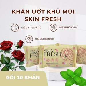 HỘP 20 Khăn Ướt Làm Sạch Lỗ Chân Lông KHỬ MÙI CƠ THỂ Skin Fresh Dùng cho 20 ngày An Toàn Cho Da Nhạy Cảm
