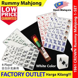 1961 White Crown 4-Player White Rummy Mahjong Poker PlayingCard CROWN White Rummy Mahjong