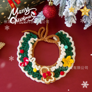 Knitted Cat scarf Handmade Breakaway Cat Scarf - Adjustable Soft and Ideal for Christmas Outfits and Holiday Photos - Kitten Puppies Accessories （1 Pack）